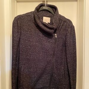 LOFT Black Zippered Casual Jacket